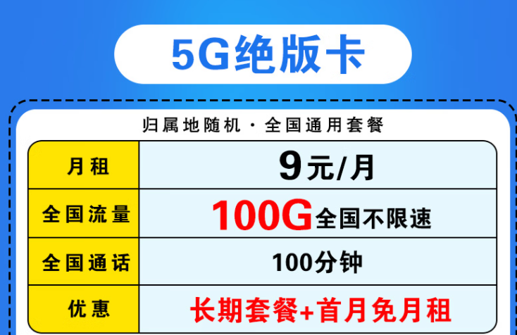 联通流量卡 5G电话卡手机卡纯流量上网卡不限速