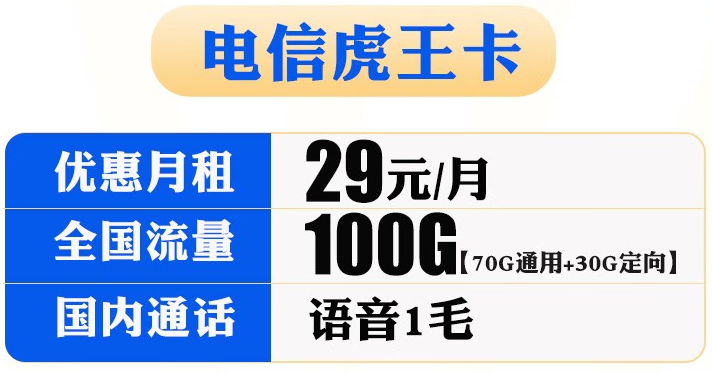 电信虎王卡怎么样？电信虎王卡套餐详情介绍