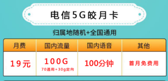 手机流量卡有什么套餐推荐？ 19元100G的套餐介绍电信清风卡300G大流量上网卡