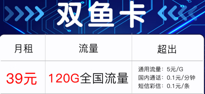 中国联通上线星座流量卡  双鱼卡仅需39元即可享120G流量+选号 20年长期套餐 视频流量刷不停