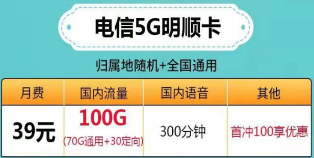 ​流量多、资费低的电信流量卡|电信5G明顺卡、微风卡、帆星卡|超多流量超值性价比套餐