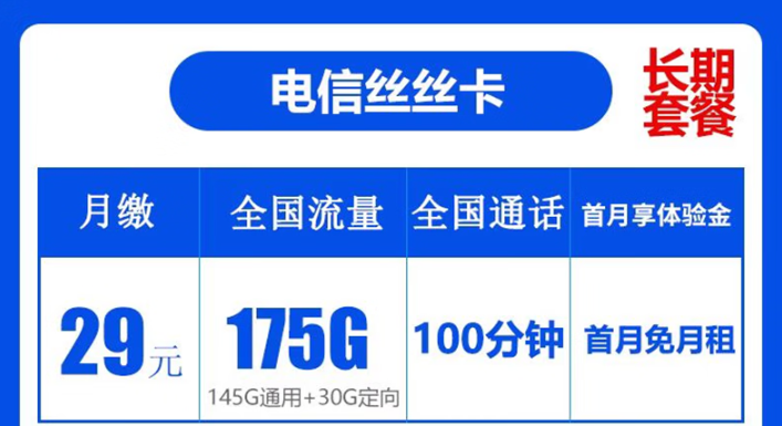 电信丝丝卡|长期爆卡！超多流量、要实名、免费领取正规官方套餐！