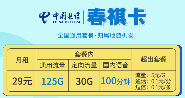 大流量卡免费领取入口！部分地区不可申请!【电信春祺卡+电信新春卡】